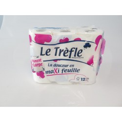 12 Rouleaux Papier Toilette Maxi Feuille Le Trefle