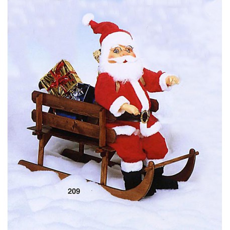 Automat.Pere Noel+Luge Bois