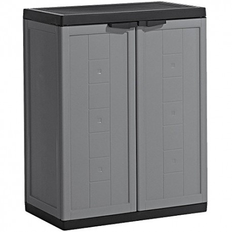 Jolly Armoire Basse Plastique Gris/Noir 68 X 39 X 85 Cm