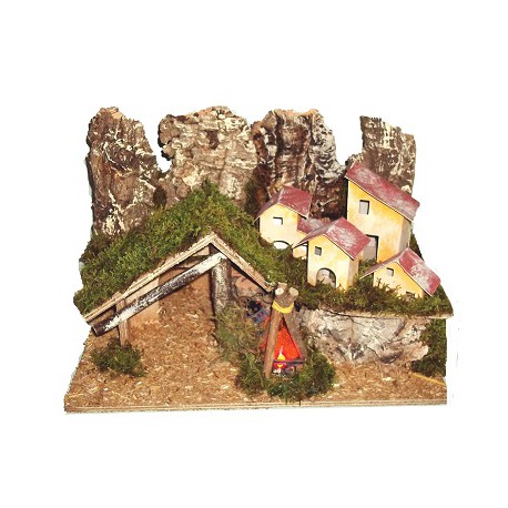 Creche Vide Avec Feu De Camp