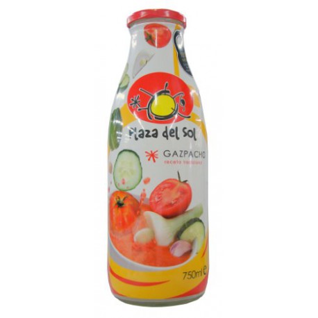 750Ml Gazpacho De Légumes Bouteille Sleeve Plaza Del Sol