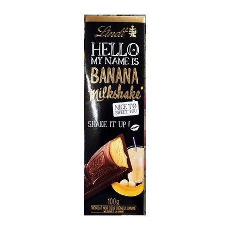 Tablette 100G Chocolat Noir Hello Banana Milkshake Lindt