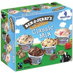 4X100Ml Glace Classic Mix Ben & Jerry S