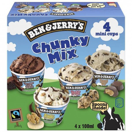 B&J Minipot Chunky Mix X4 305G