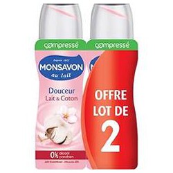 Monsavon Deo Compresse 2X 100Ml Lait & Coton