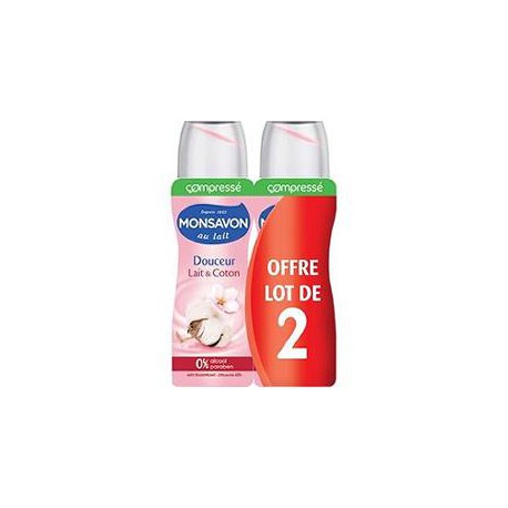 Monsavon Deo Compresse 2X 100Ml Lait & Coton