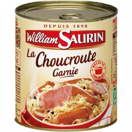 William Saurin Choucroute Garnie Au Vin Blanc William Saurin Boîte 4/4 800G