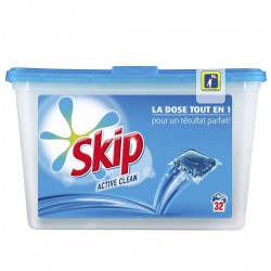 32 Capsules Lessive Active Clean Skip