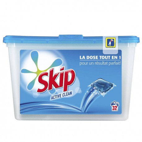 32 Capsules Lessive Active Clean Skip