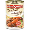 William Saurin Plat Cuisiné Saucisses Lentilles La Boite De 420 G