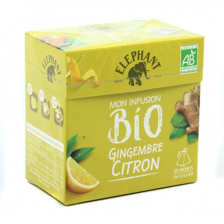 Infusion Gingembre Citron Bio 20Sach.Pyram.Elephant