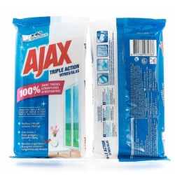 40 Lingettes Nettoyantes Vitres Ajax
