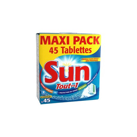 45 Tabs Lave Vaisselle Standard Tout En 1 Sun