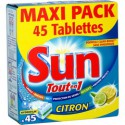 45 Tablets Lave Vaisselle Tout En 1 Citron Hydrof. Sun
