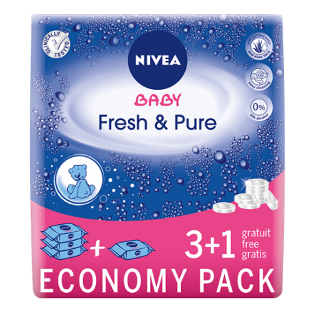 Nivea Baby Fresh & Pure chusteczki nawilżone 6 x 63 szt