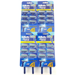 Set 5 Razor Shaving Gillette Blue II Plus Twin Comfort Blades Ultra Grip