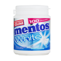 Mentos Gum Chewing-Gum Menthe Douce Sans Sucre La Boite De 100 Dragées - 150 G