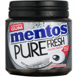 Mentos Gum Pure Fresh Bottle De 50 Dragées Sans Sucres Réglisse