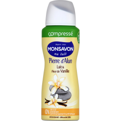 Monsavon Déodorant Pierre D'Alun Vanille Compressé Anti-Transpirant Le Spray De 100Ml