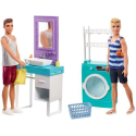 Mattel Coffret Barbie Poupee Ken Et Mobilier