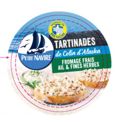 Petit Navire Tartinades De Colin D’Alaska Fromage Frais Ail Et Fines Herbes Msc 125G