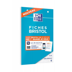 Oxford Bloc De 30 Fiches Bristol Perforées 2.0 125X200 Mm Q5/5 Blanc