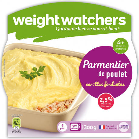 Weight Watchers Plat Cuisiné Parmentier Poulet/Carottes L'Assiette De 300 G