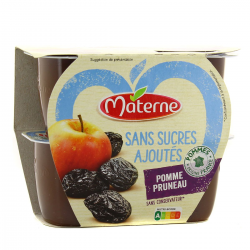 Materne Compotes Pomme Pruneau S/Sucres Ajoutés Les 4 Pots De 100 G