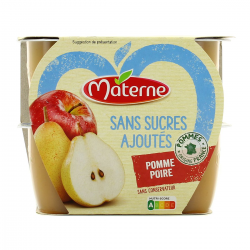 Materne Compotes Pomme Poire S/Sucres Ajoutés Les 4 Pots De 100 G