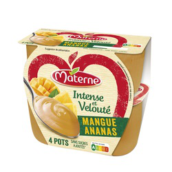 Materne Coupelle Intense Et Velouté Mangue Ananas Les 4 Pots De 100G