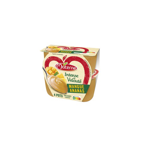 Materne Coupelle Intense Et Velouté Mangue Ananas Les 4 Pots De 100G