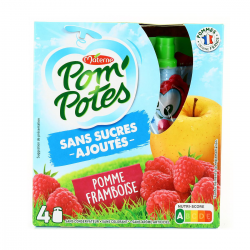 Pom'Potes Materne Spécialité De Fruits Pomme/Framboise Les 4 Gourdes De 90G