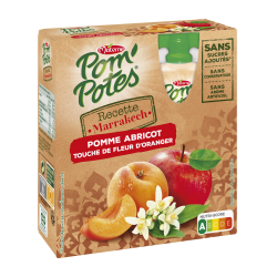 Pom'Potes Recette Marrakech Pomme/Abricot/Fleur D'Oranger Les 4 Gourdes De 90G