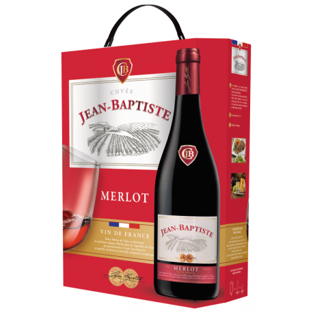 Cuvee Jean Baptiste Vin Rouge Merlot Vin De France 12,5% Vol La Fontaine De 3L