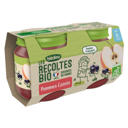 Blédina Les Récoltes Bio Pommes Cassis Dès 6 Mois Pack De 130 G X 2 - 260 G