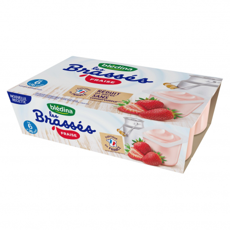 Bledina Desser Bébé Dès 6 Mois Brassé Fraise Les 6 Pots De 95G