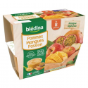 Bledina Compotes Bébé Dès 8 Mois, Pomme Mangue Passion Les 4 Pots De 100 G