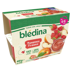 Blédina Coupelles Pommes Fraises De 4/6 À 36 Mois Pack De 100 G X 4 - 400 G
