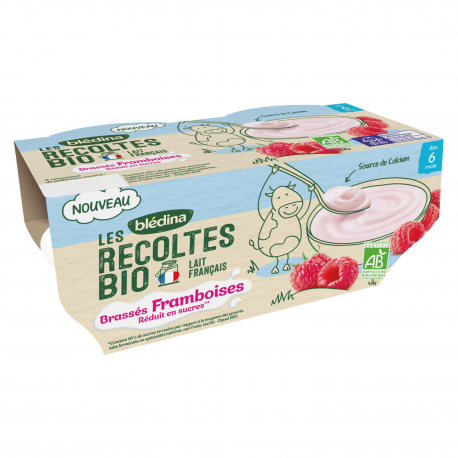 Blédina Les Récoltes Bio Brassés Framboises Dès 6 Mois Pack De 100 G X 4 - 400 G