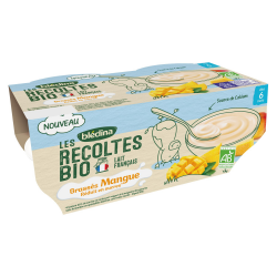 Blédina Les Récoltes Bio Brassés Mangue Dès 6 Mois Pack De 100 G X 4 - 400 G