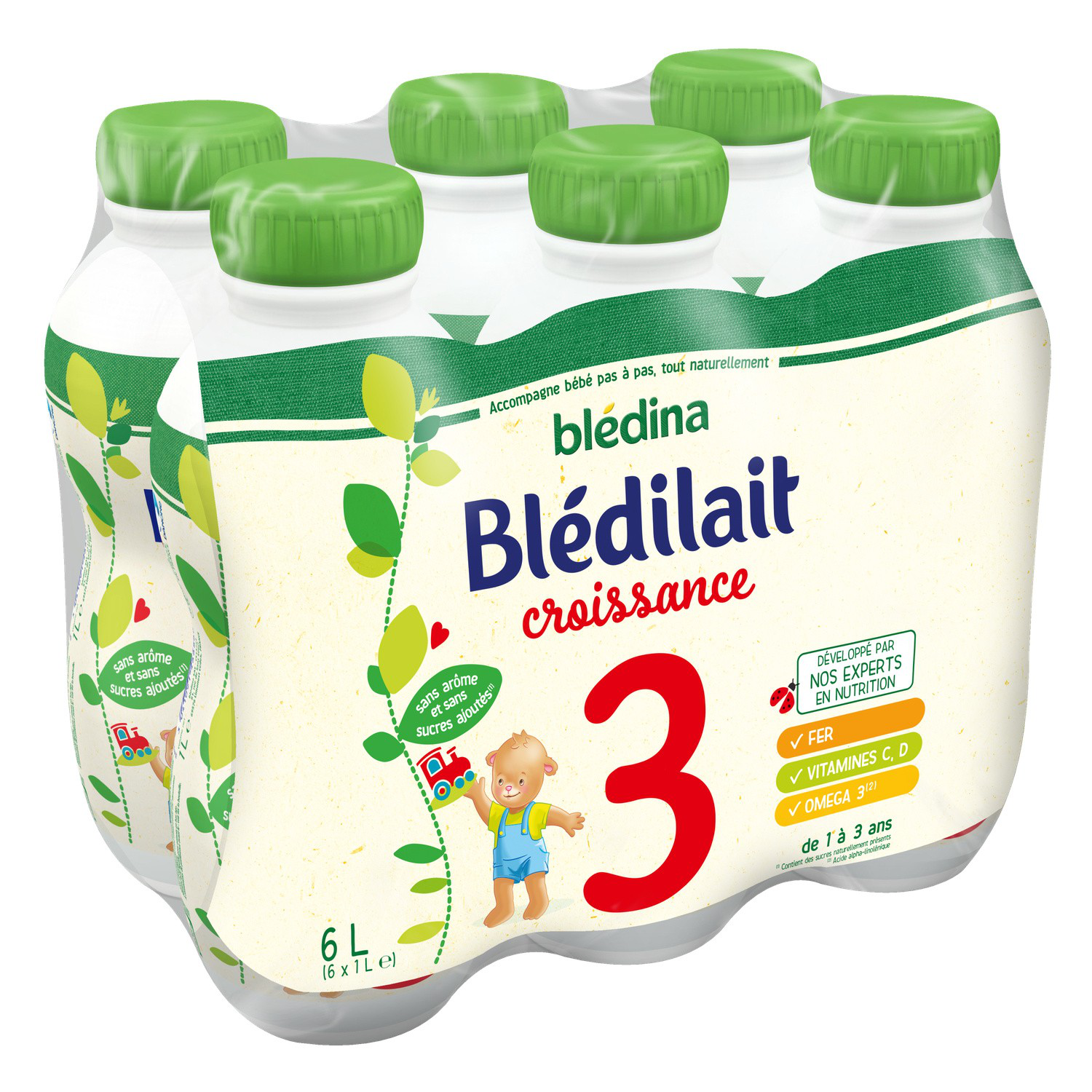 Lait bébé 3ème âge croissance BLEDINA : les 18 bouteilles de 250mL à Prix  Carrefour