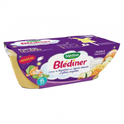 Blédina Blédiner Crème De Légumes Aux Épices Douces Et Pâtes Coquilles 2X200G