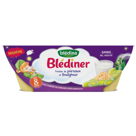 Blédina Blédiner Fondue De Poireaux Et Boulghour 2X200G