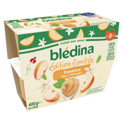 Bledina Dessert Bebe Des 8 Mois Compote De Pomme Fleur D Oranger Le Lot De 4 Coupelles De 100g Drh Market Sarl