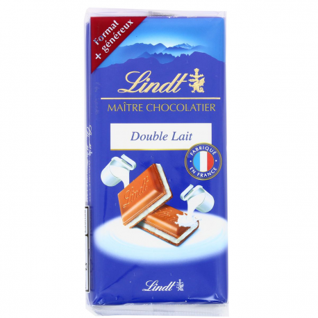 Lindt Chocolat Double Au Lait Les 2 Tablettes De 100 G
