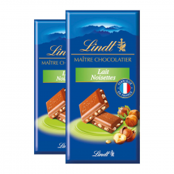Lindt Chocolat Au Lait Noisettes Les 2 Tablettes De 100 G - 200 G