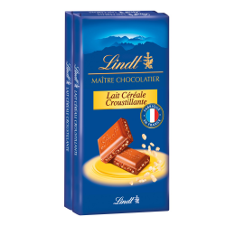 Lindt Chocolat Au Lait & Céréales Recette Originale Les 2 Tablettes De 110G