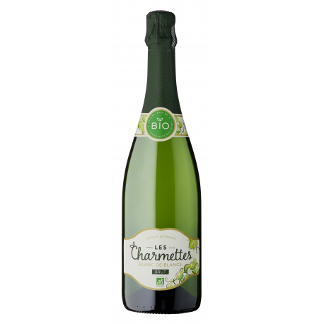 Les Charmettes Mousseux Blanc De Blanc Brut Bio 12% La Bouteille De 75Cl