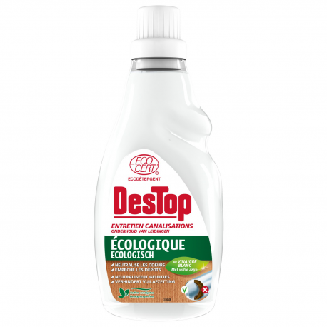 Destop Gel Entretien Canalisations Écologique Le Flacon De 750 Ml