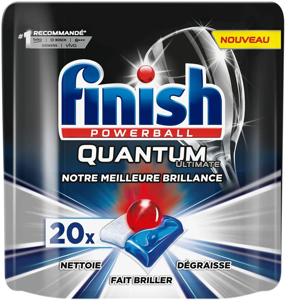 Finish Pastilles Lave-Vaisselle Powerball Quantum Ultimate 20